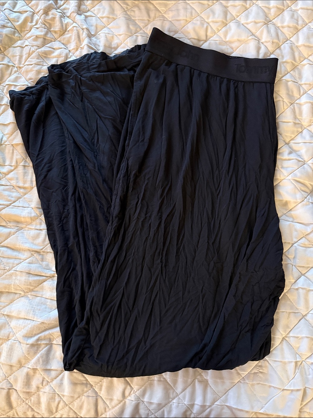 Tommy John Black Women's Pajama Pants with Branded Waistband
